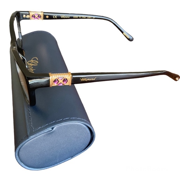 Chopard Rectangular Black Frame & Case Purple Stones Brand New NWT - Picture 10 of 13